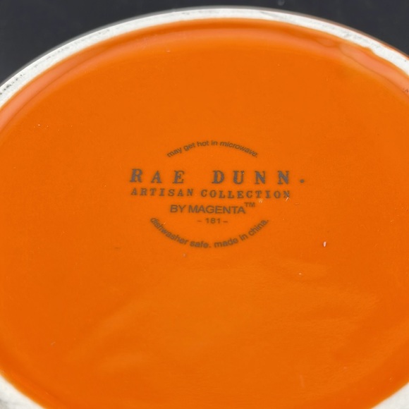 Rae Dunn Halloween Orange BOO Small Pet Food Dish Bowl - Picture 3 of 3